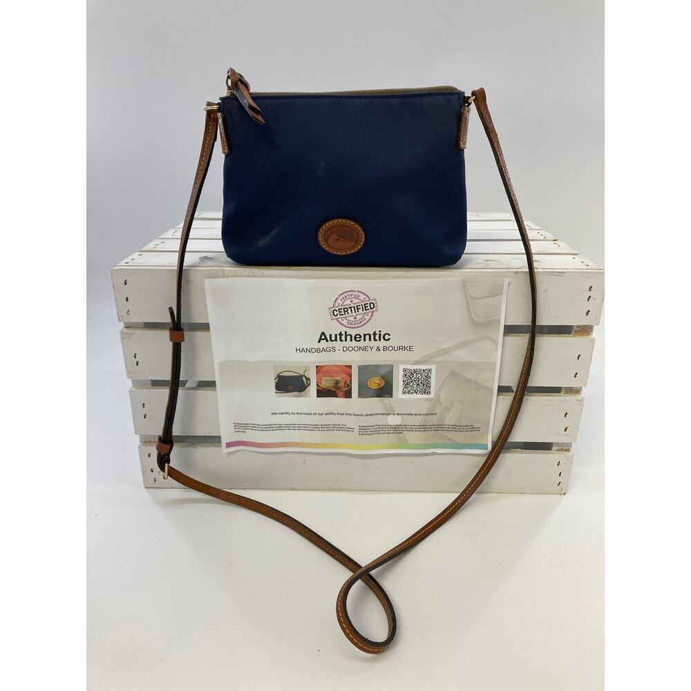 DOONEY & BOURKE SMALL NAVY CANVAS CROSSBODY BAG (ASIS)